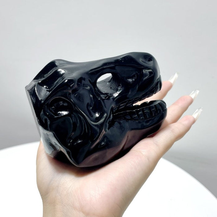 Dinosaur Skull Carving Wholesale Obsidian Larvikite