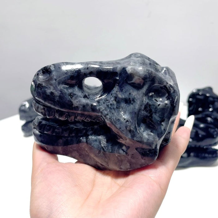 Dinosaur Skull Carving Wholesale Obsidian Larvikite