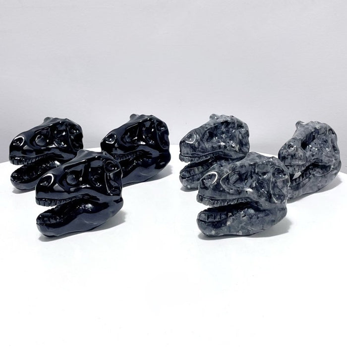 Dinosaur Skull Carving Wholesale Obsidian Larvikite
