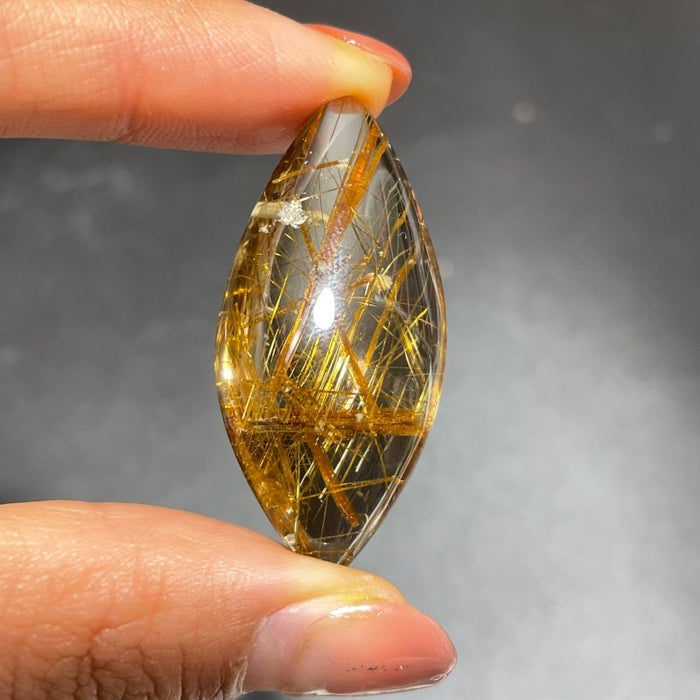 Eye Shape Gold Rutile Pendant Jewelry Making