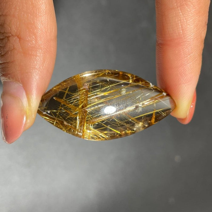 Eye Shape Gold Rutile Pendant Jewelry Making