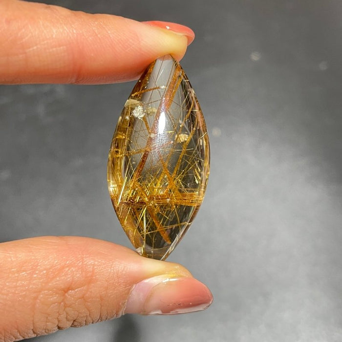 Eye Shape Gold Rutile Pendant Jewelry Making