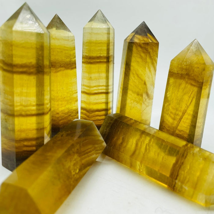 Fat Yellow Fluorite Tower Points Wholesale
