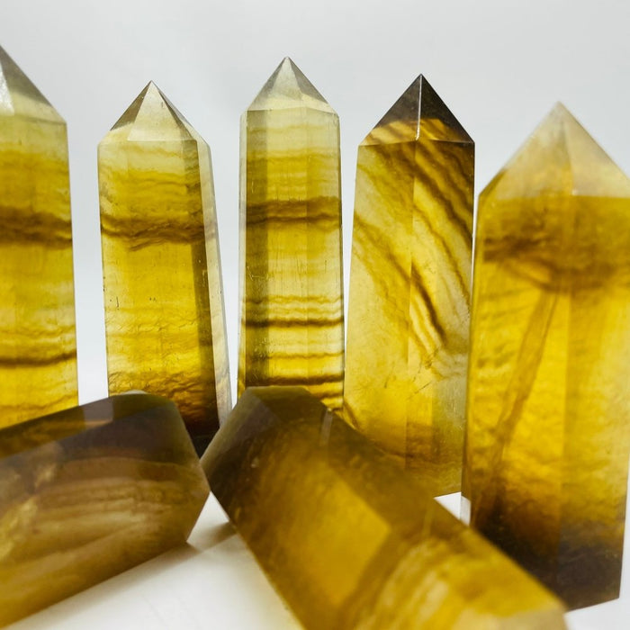 Fat Yellow Fluorite Tower Points Wholesale