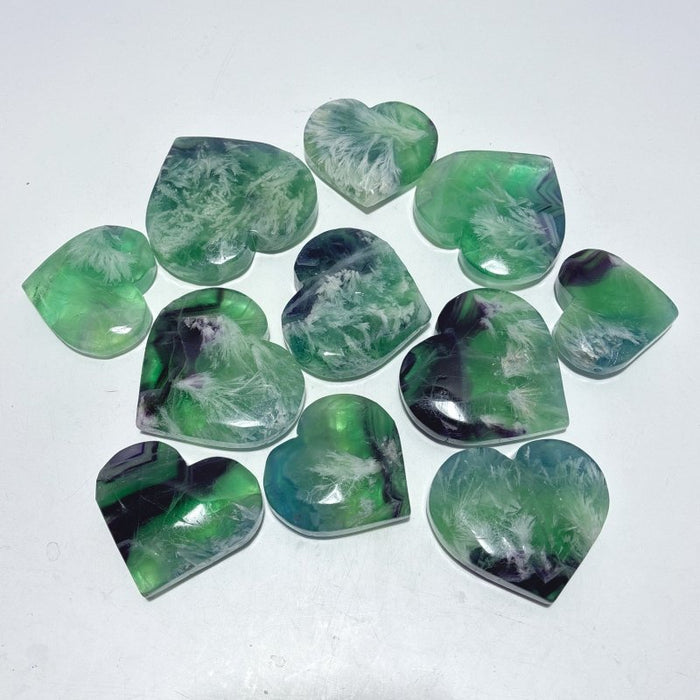 Feather Fluorite Heart Wholesale(with crack)