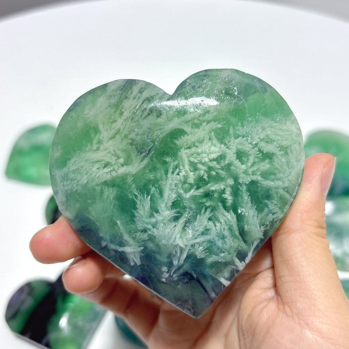 Feather Fluorite Heart Wholesale(with crack)