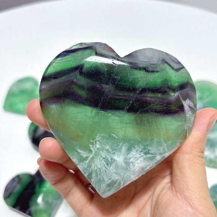 Feather Fluorite Heart Wholesale(with crack)