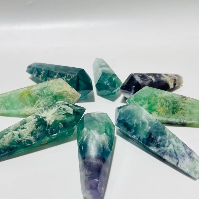 Feather Fluorite Scepter Point Magic Wand Wholesale 2.3-4inch