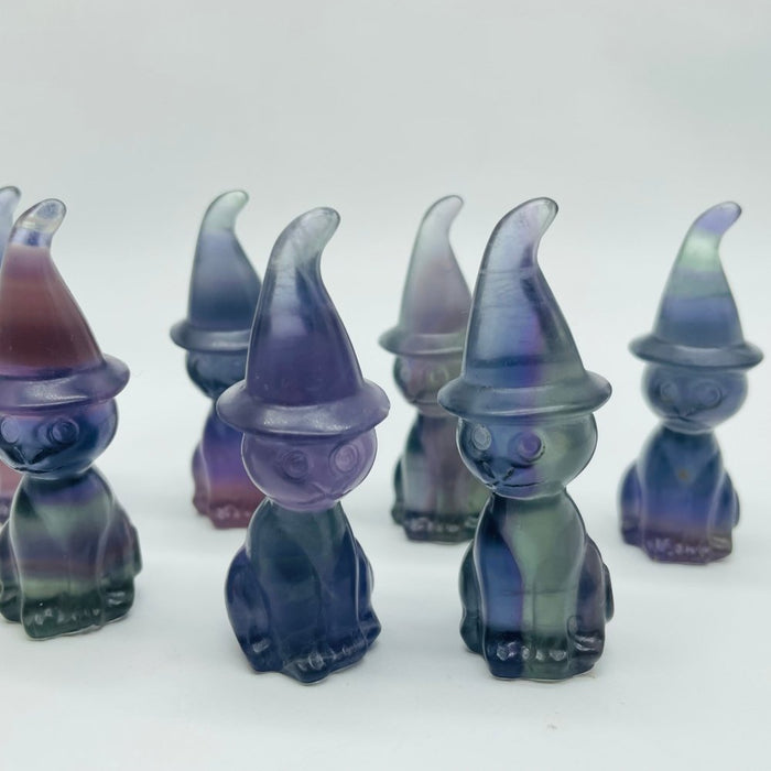 Fluorite Cat Wizard Carving Wholesale