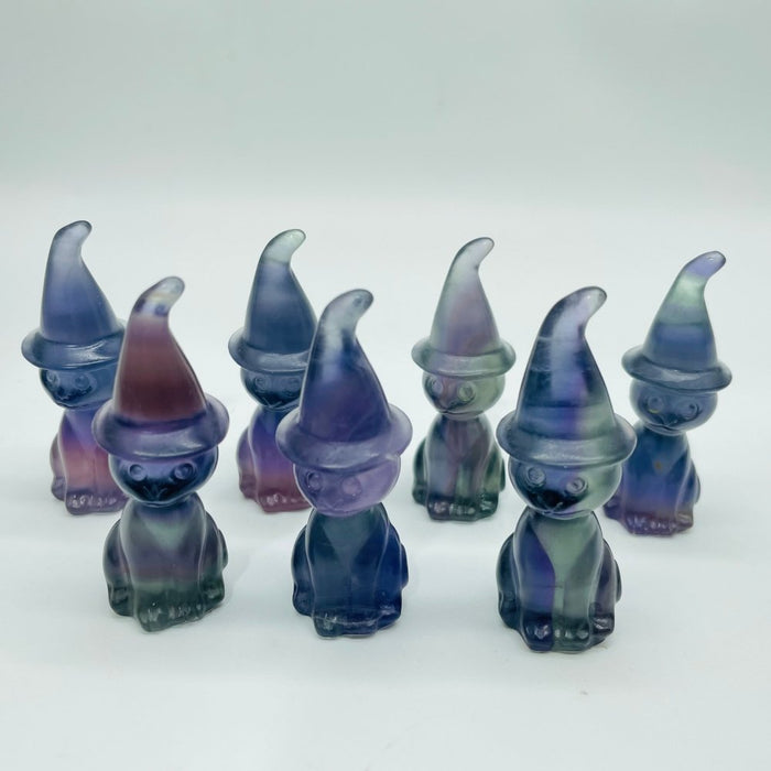 Fluorite Cat Wizard Carving Wholesale