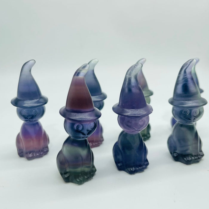 Fluorite Cat Wizard Carving Wholesale