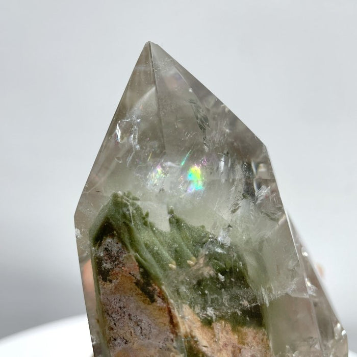 Garden Quartz Raw Bottom Point With Stand #1