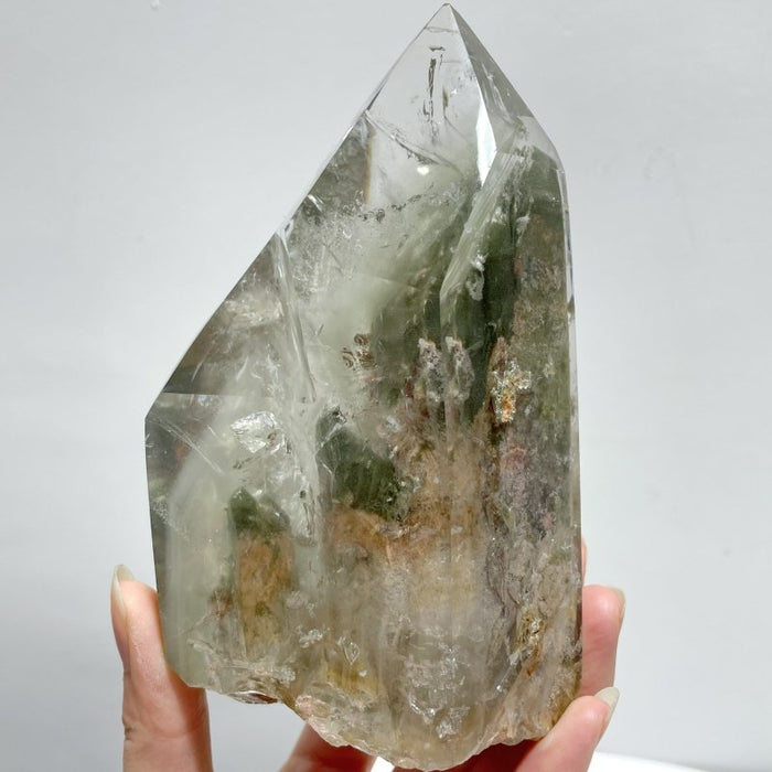 Garden Quartz Raw Bottom Point With Stand #1