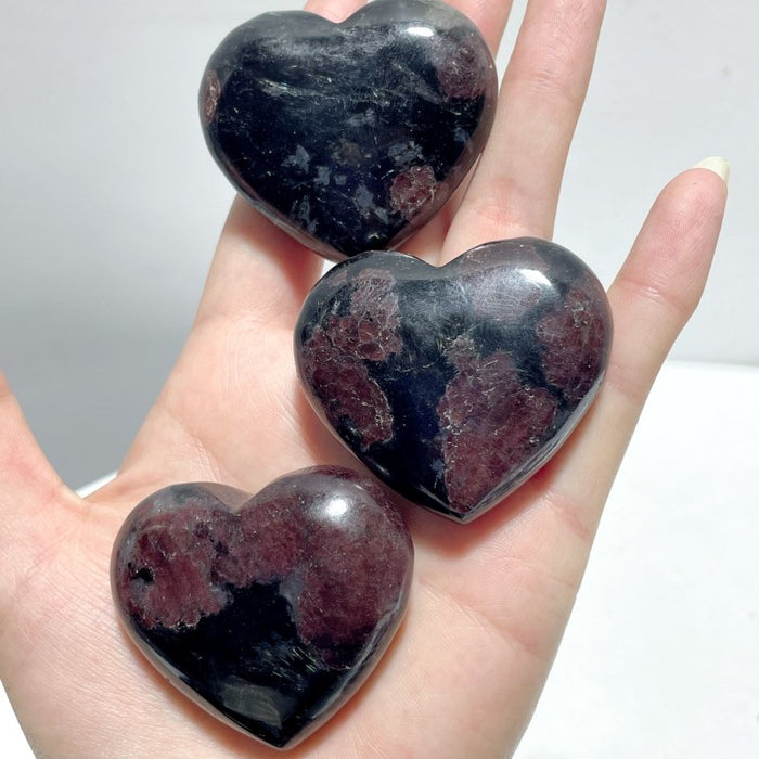 Garnet Mixed Astrophyllite Heart Wholesale