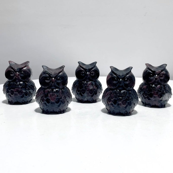 Garnet Owl Carving Wholesale