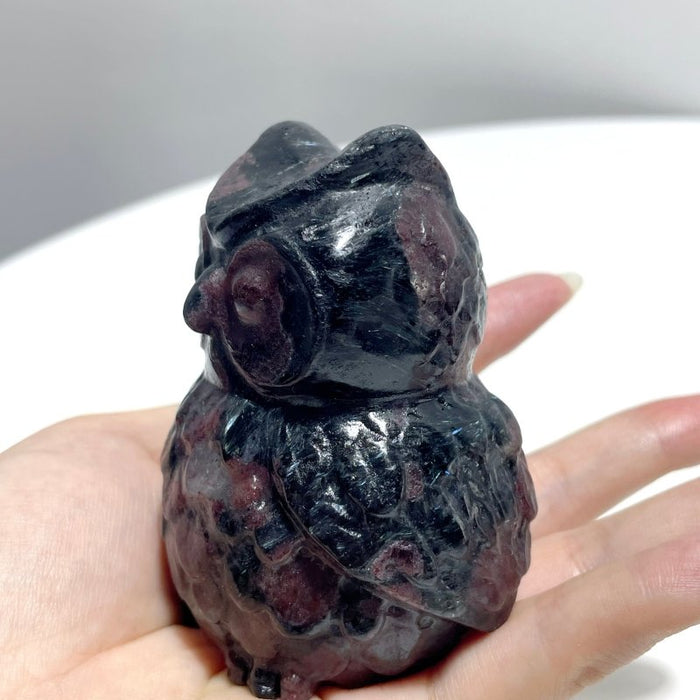 Garnet Owl Carving Wholesale