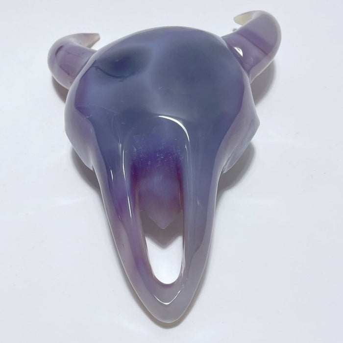 Large Geode Druzy Agate Demon Sheep Head Carving