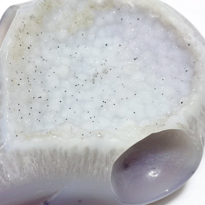 Large Geode Druzy Agate Demon Sheep Head Carving