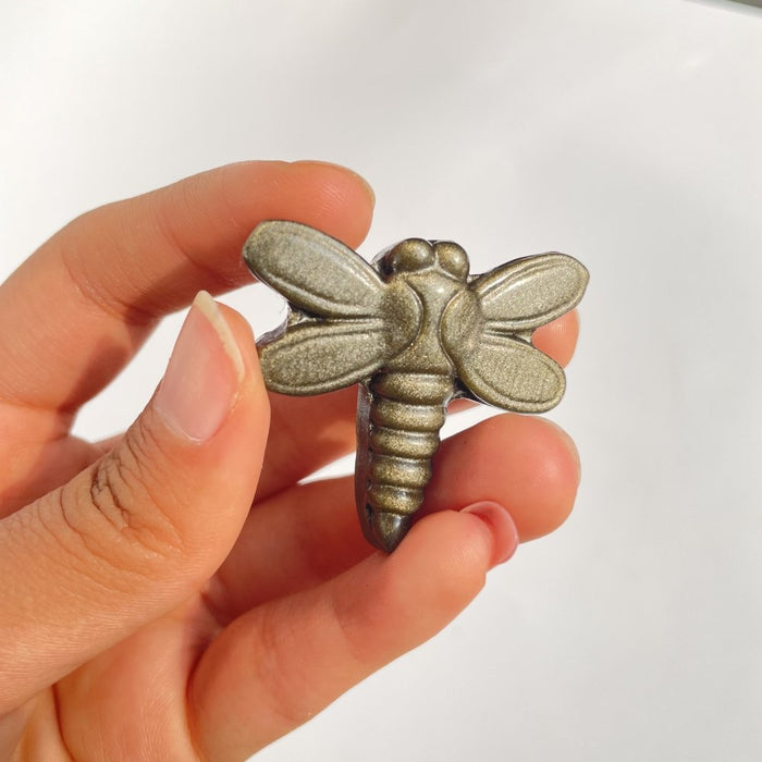 Gold Sheen Obsidian Dragonfly Carving Wholesale