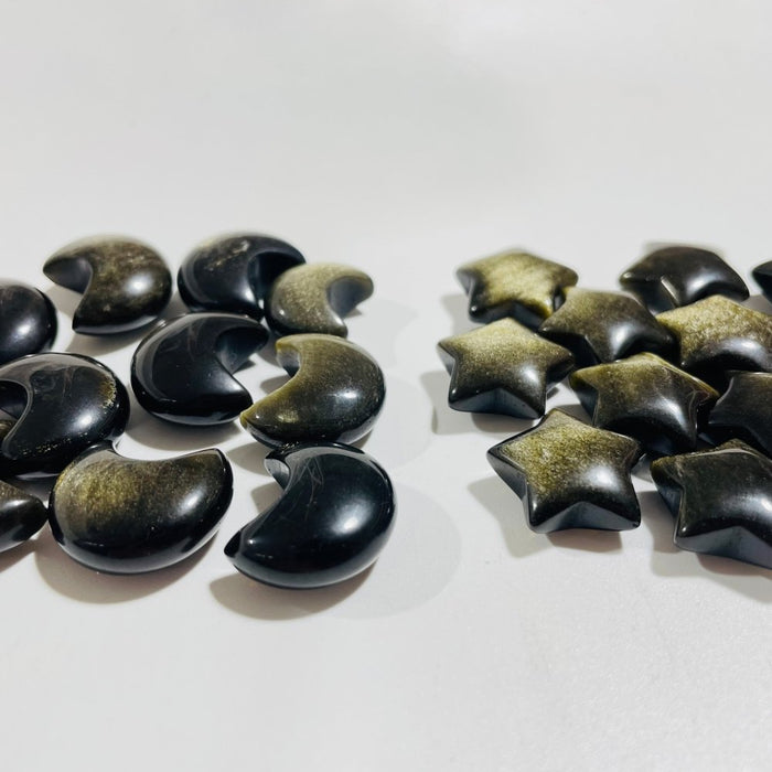 Gold Sheen Obsidian Moon&Star Wholesale