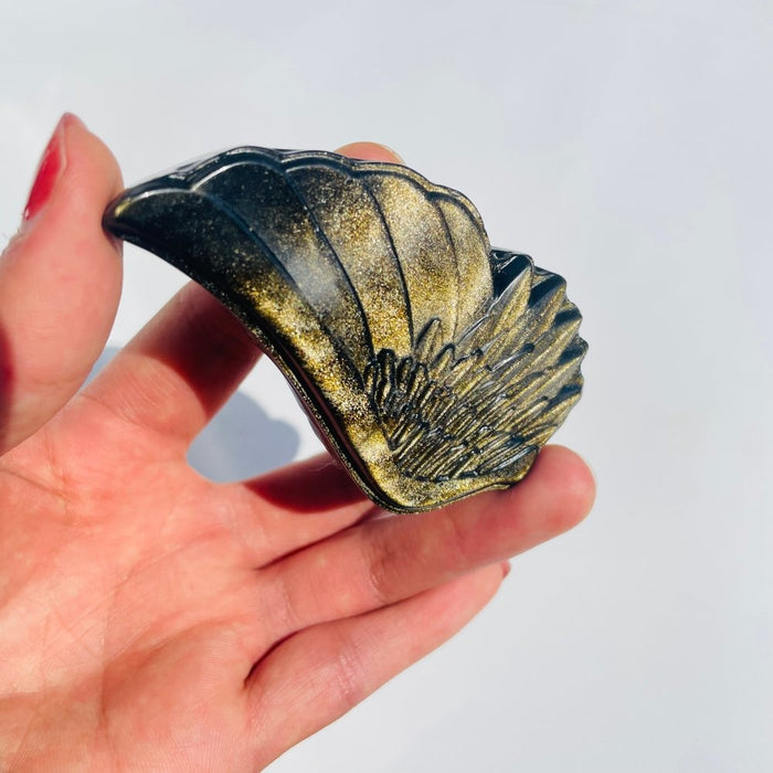 Gold Sheen Obsidian Wing Carving Wholesale
