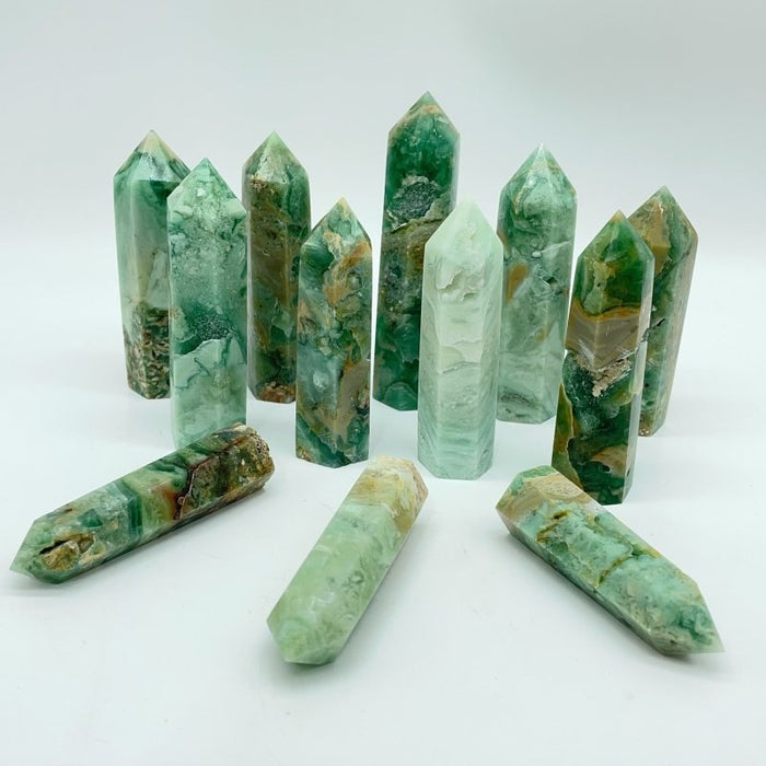 Green Agate Stone Tower Points Crystal Wholesale