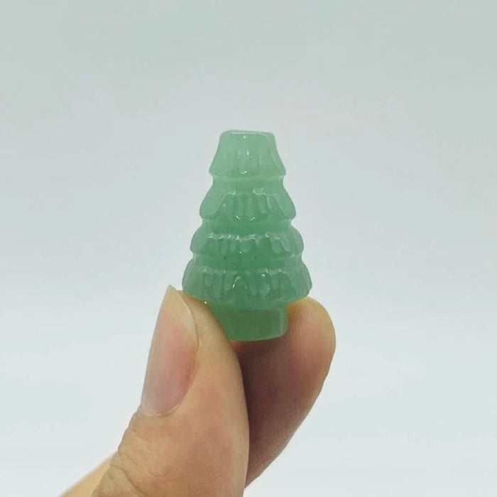 Green Aventurine Christmas Tree Carving Wholesale