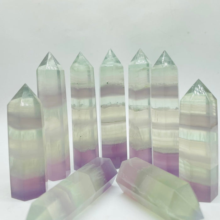 Transparent Pastel Fluorite Green Purple Fluorite Tower Points Wholesale