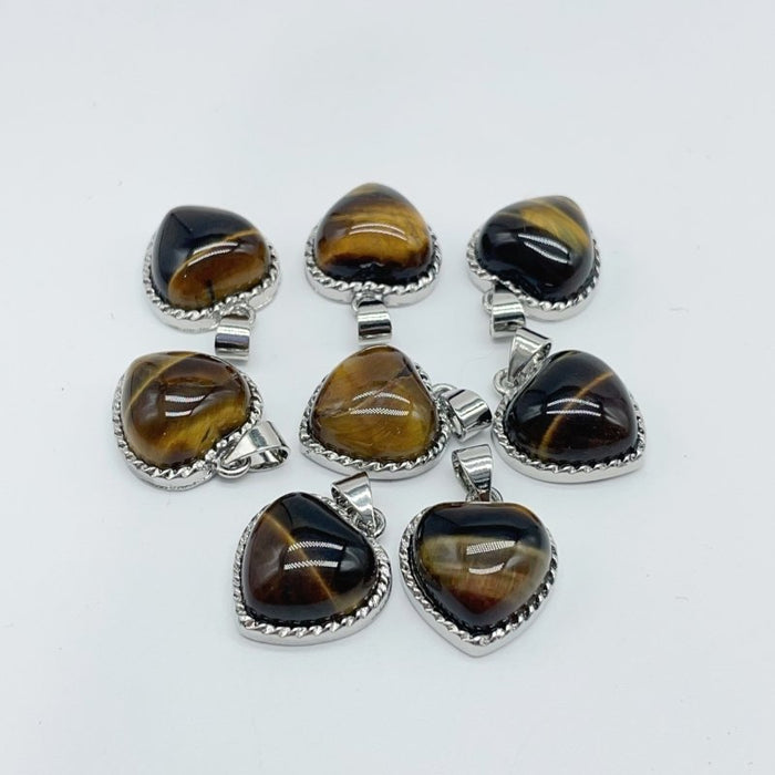 Green Strawberry Quartz Tiger Eye Heart Pendant Wholesale
