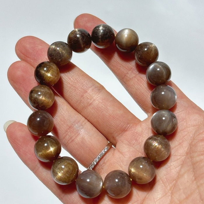 High Grade Black Sunstone With Hematite Moonstone Bracelet(HGUB22)