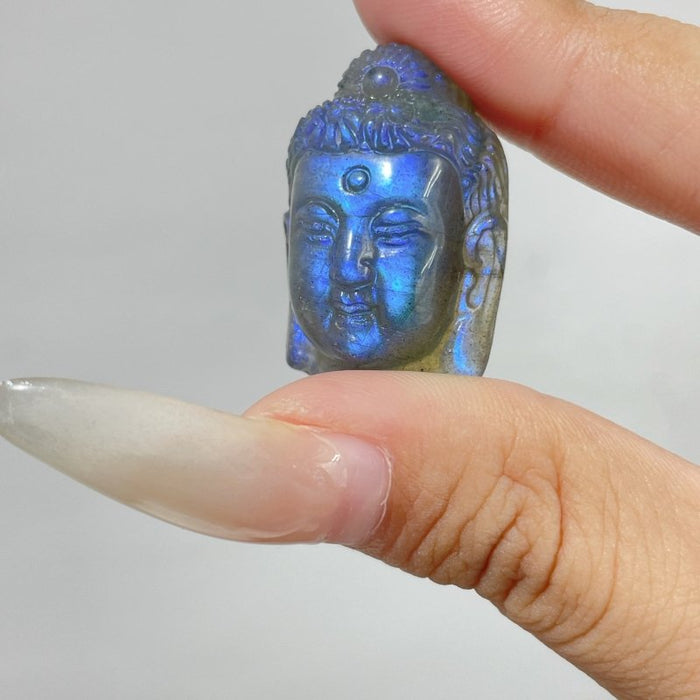 High Quality Labradorite Buddha Head Carving Wholesale