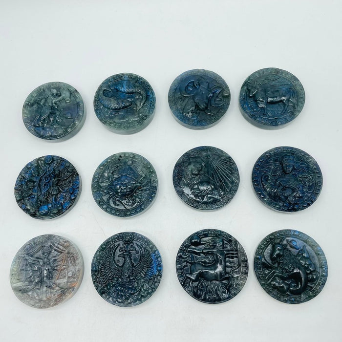 Labradorite Twelve Constellations Carving Wholesale