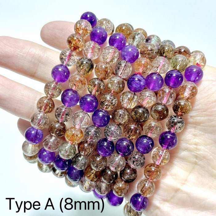 High Quality Rutile Mixed Amethyst Mixed Black Mica Bracelet Wholesale