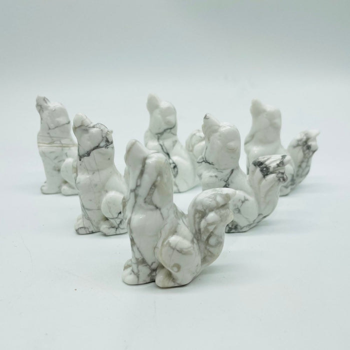 Howlite Cute Dog Carving Wholesale