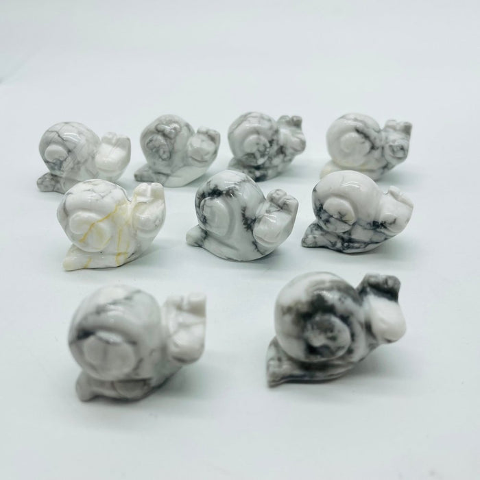 Howlite&Chevron Amethyst Snail Carving Crystal Wholesale