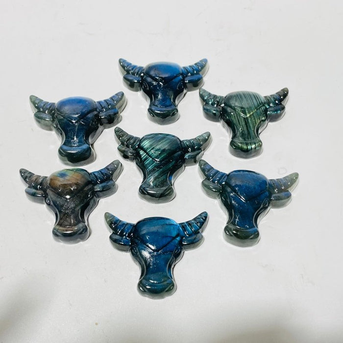 Labradorite Bull Head Carving Wholesale