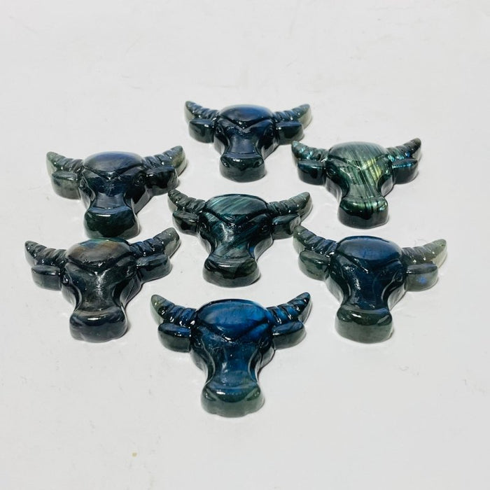 Labradorite Bull Head Carving Wholesale