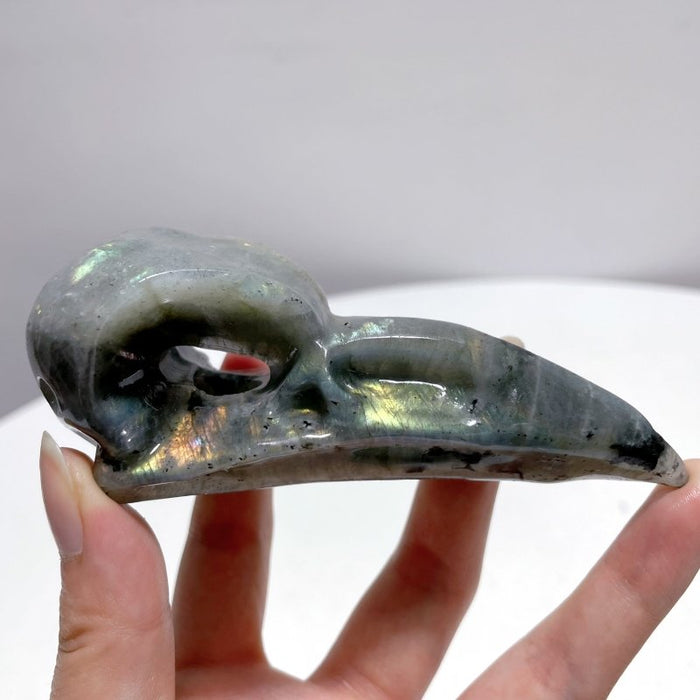 Labradorite Crow Skull Carving Wholesale