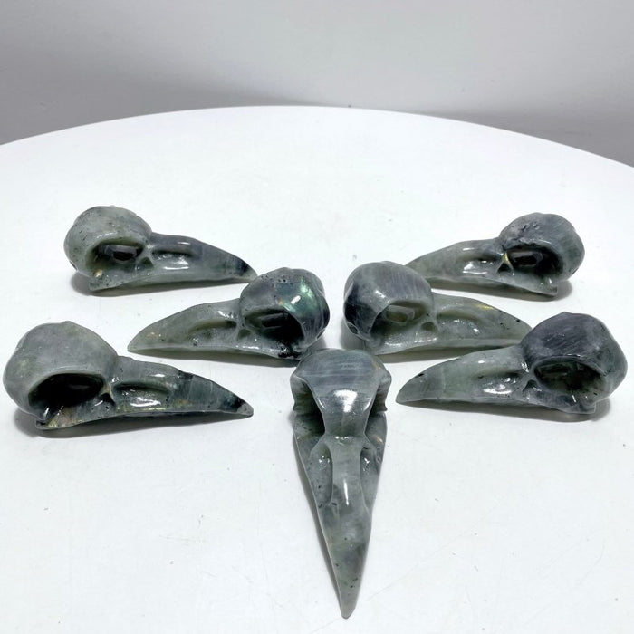 Labradorite Crow Skull Carving Wholesale