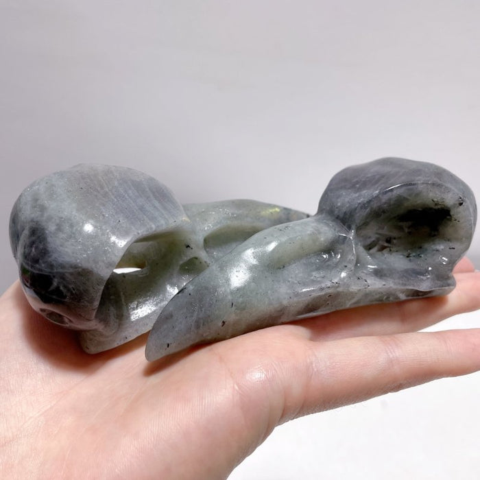Labradorite Crow Skull Carving Wholesale
