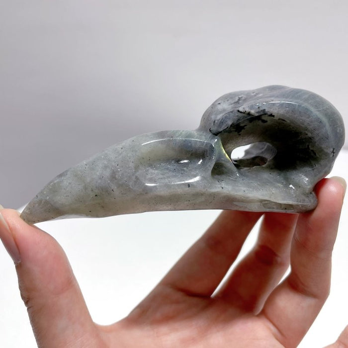 Labradorite Crow Skull Carving Wholesale