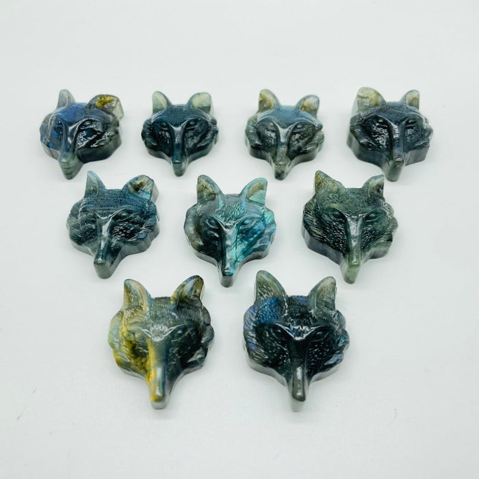 Labradorite Fox Head Carving Wholesale