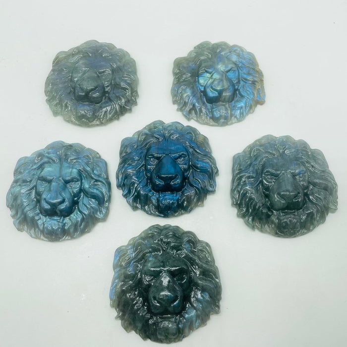 Labradorite Lion Head Carving Wholesale