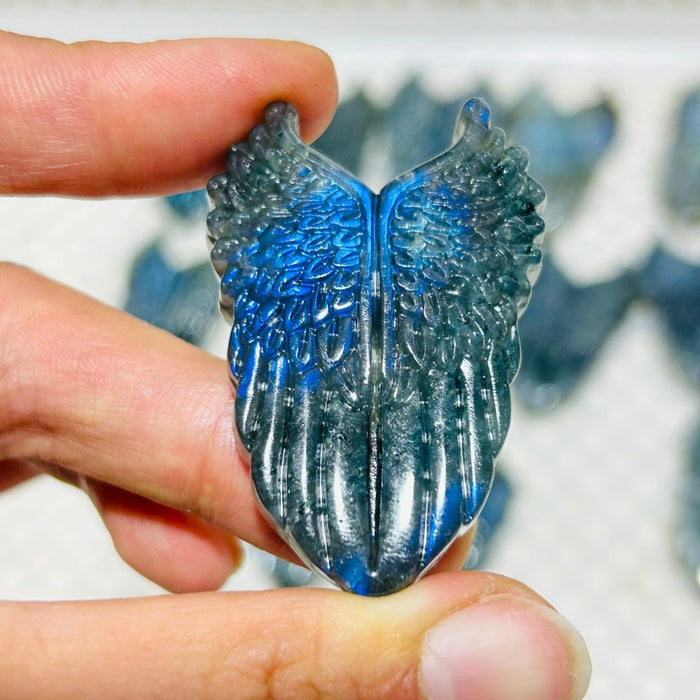 Labradorite Wing Shield Carving Wholesale