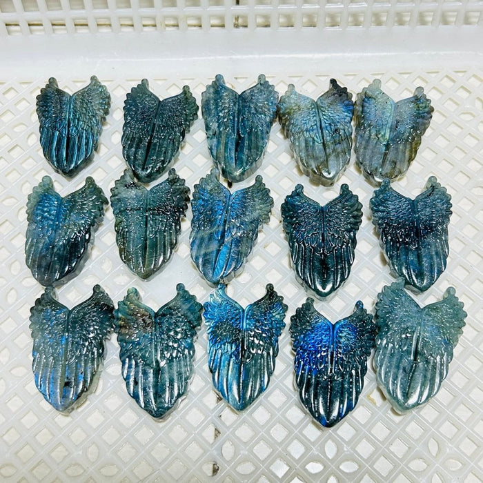 Labradorite Wing Shield Carving Wholesale