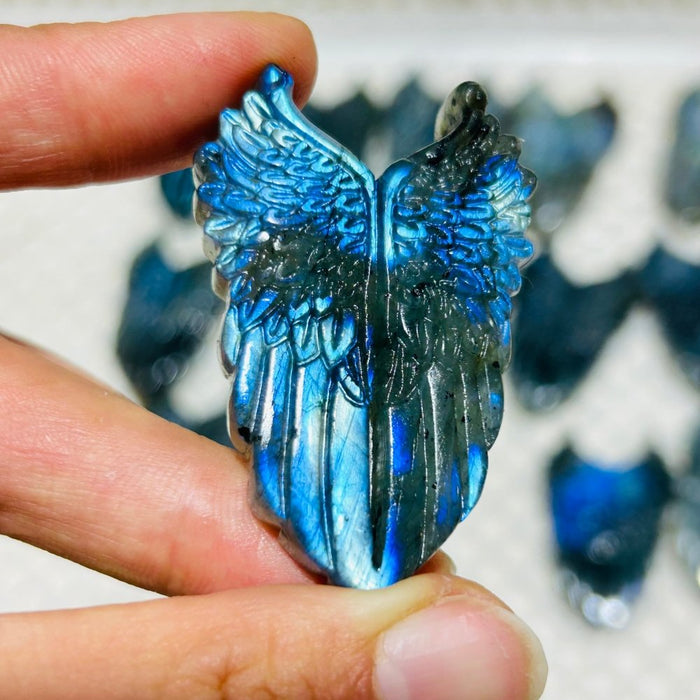 Labradorite Wing Shield Carving Wholesale