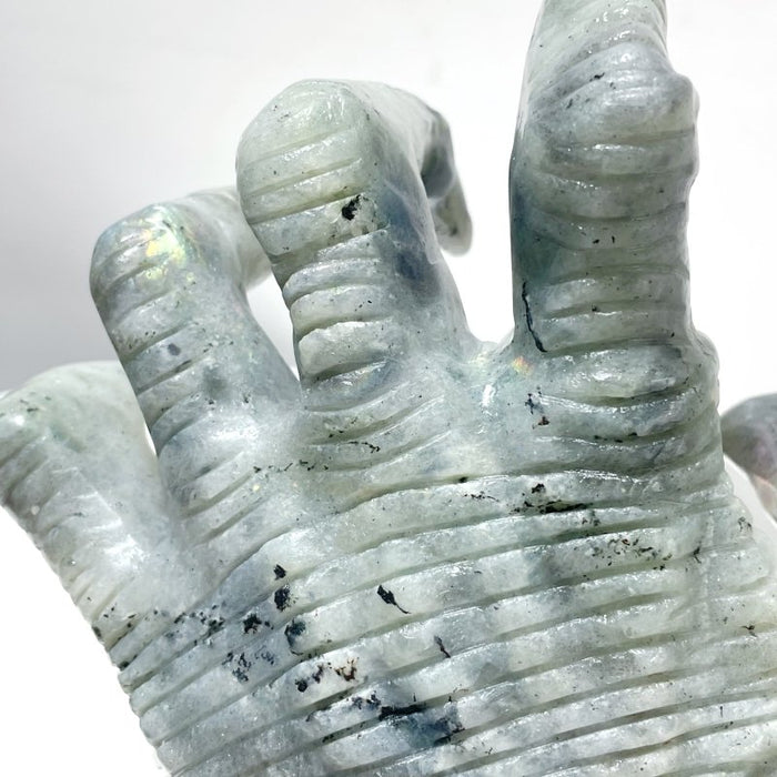 Labradorite Witchcore Demon Hand Carving