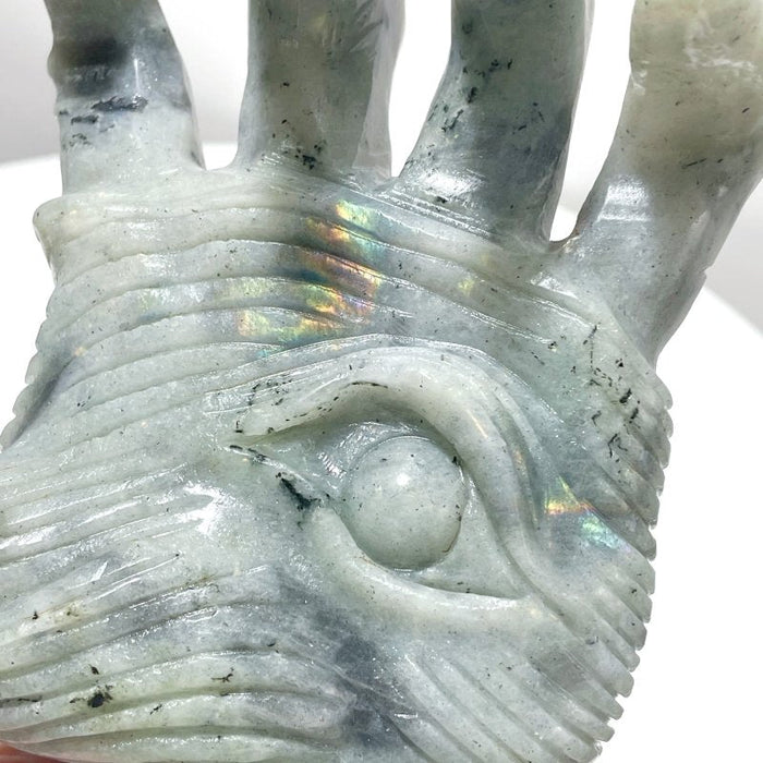 Labradorite Witchcore Demon Hand Carving