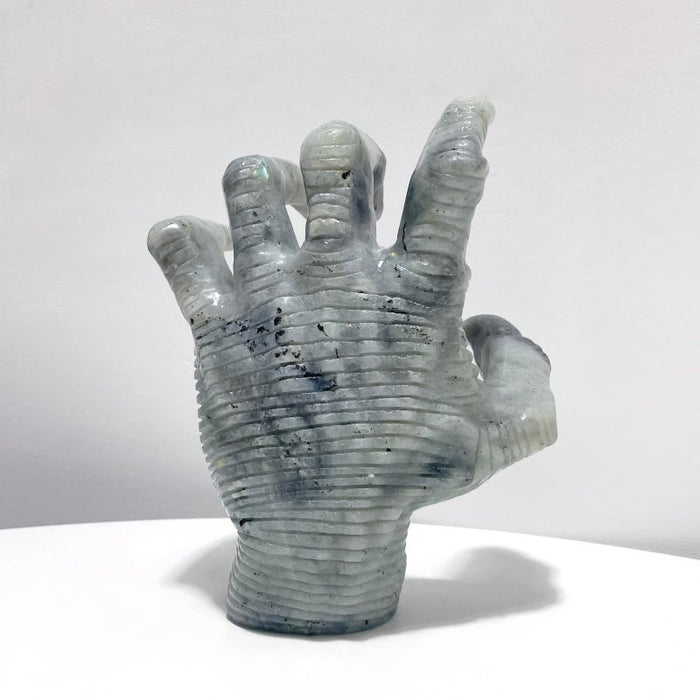 Labradorite Witchcore Demon Hand Carving