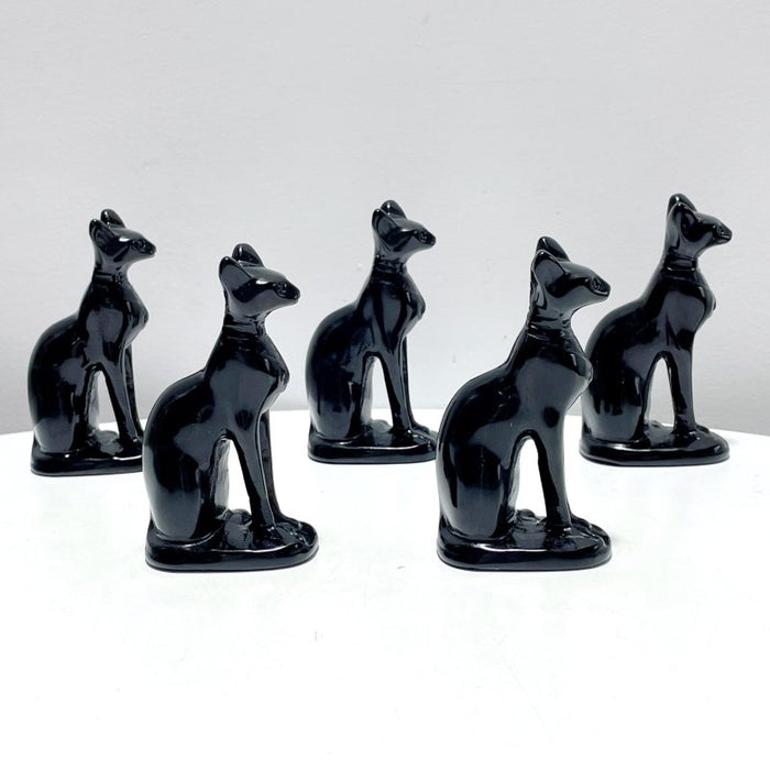Large 4inch Black Obsidian Sphynx Cat Carving Wholesale